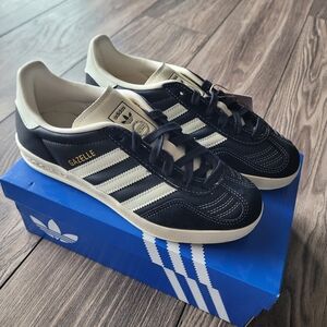 adidas Gazelle Black and White Low-Top Sneakers